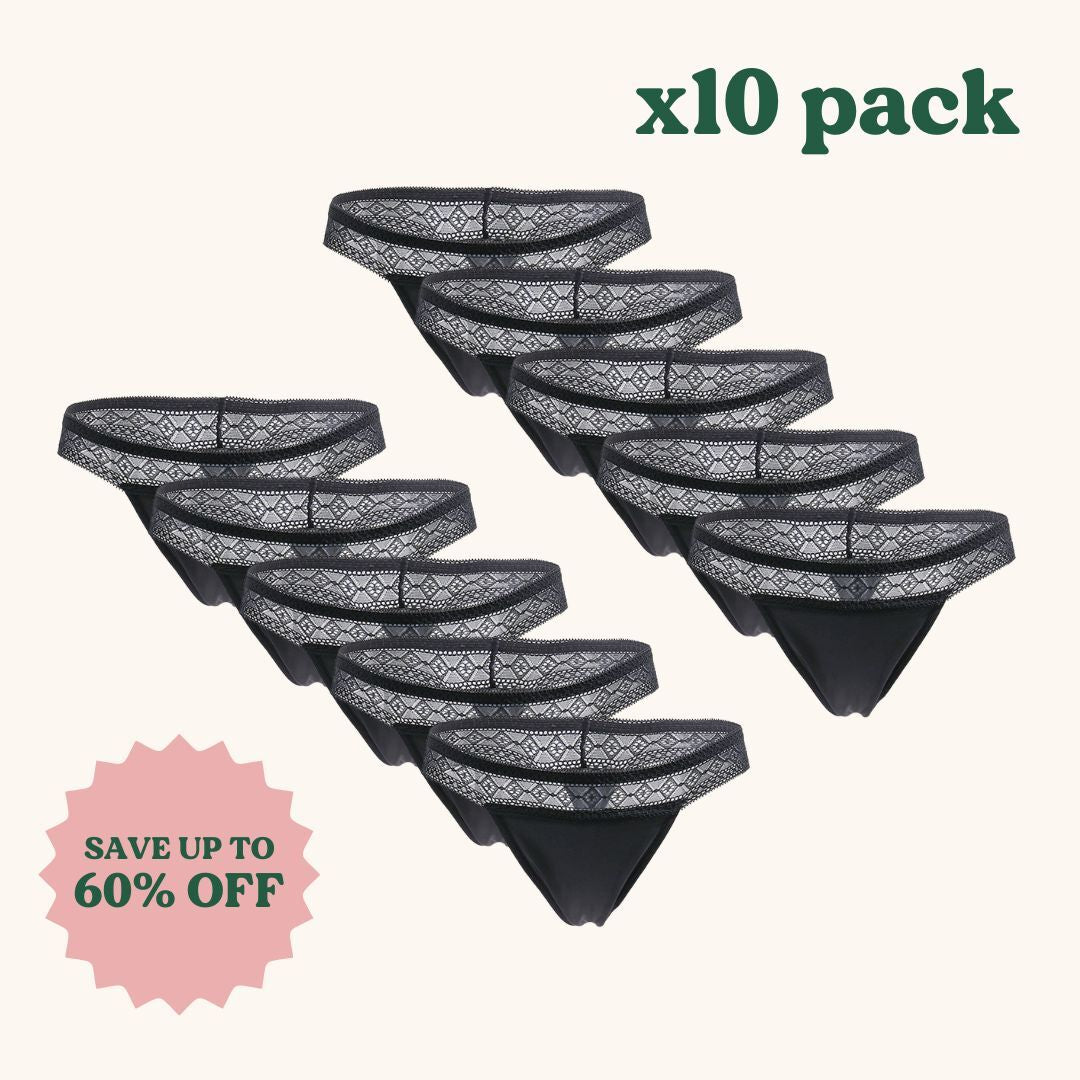 x10 Pack | Thong Period Underwear